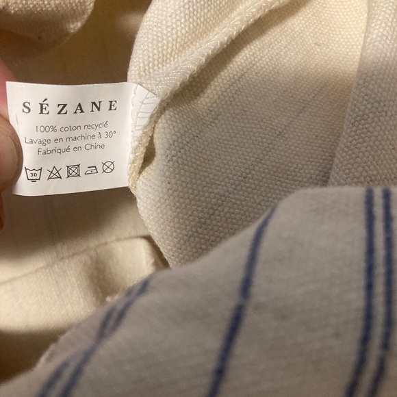 Sezane NWOT Blue Stripes Tote Bag - Picture 6 of 6